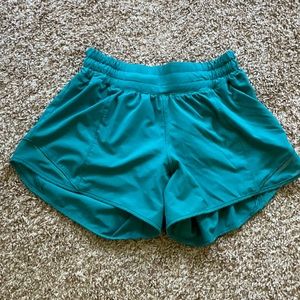 Lululemon Hotty Hot shorts. Teal Lagoon.